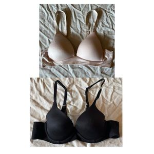 Bundle Aerie bra light pink and black. Size 32A.